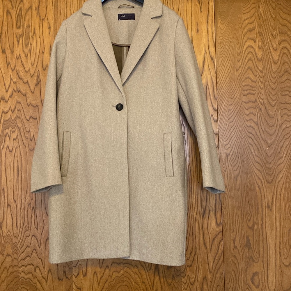 M&S Collection Women’s oatmeal “Pea” style Coat, size 8, brand new - never worn